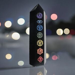 Obsidian Crystal Chakra Tower (#4)‎